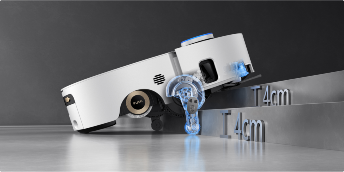 Dreame Aqua10 Ultra Roller Complete FlexRise System überwindet 8cm Schwellen ohne Schaden