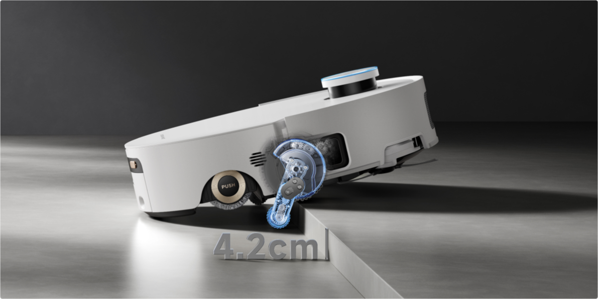 Dreame Aqua10 Ultra Roller Complete FlexRise System überquert 4.2cm Schwellen mühelos