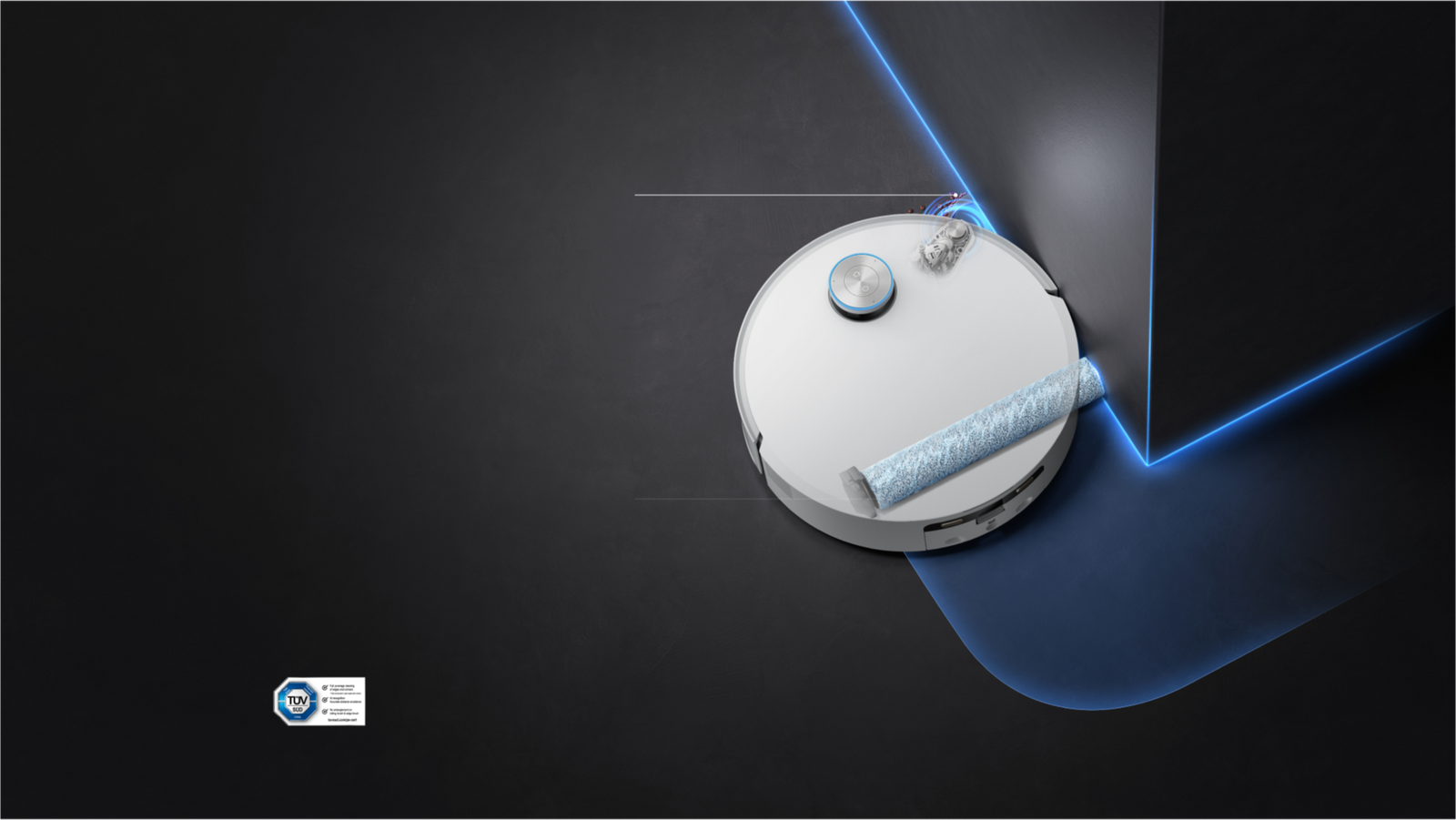 Dreame Aqua10 Ultra Roller Complete Seitenwalze erreicht Kanten für 100 Prozent Abdeckung