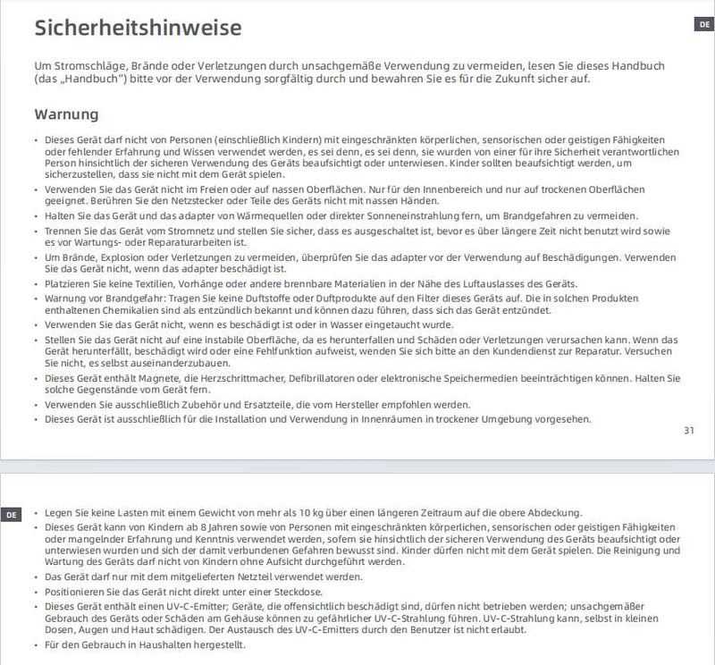 Warn- und Sicherheitshinweise