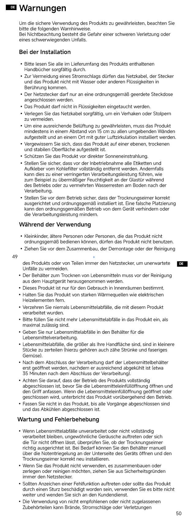 Warn- und Sicherheitshinweise