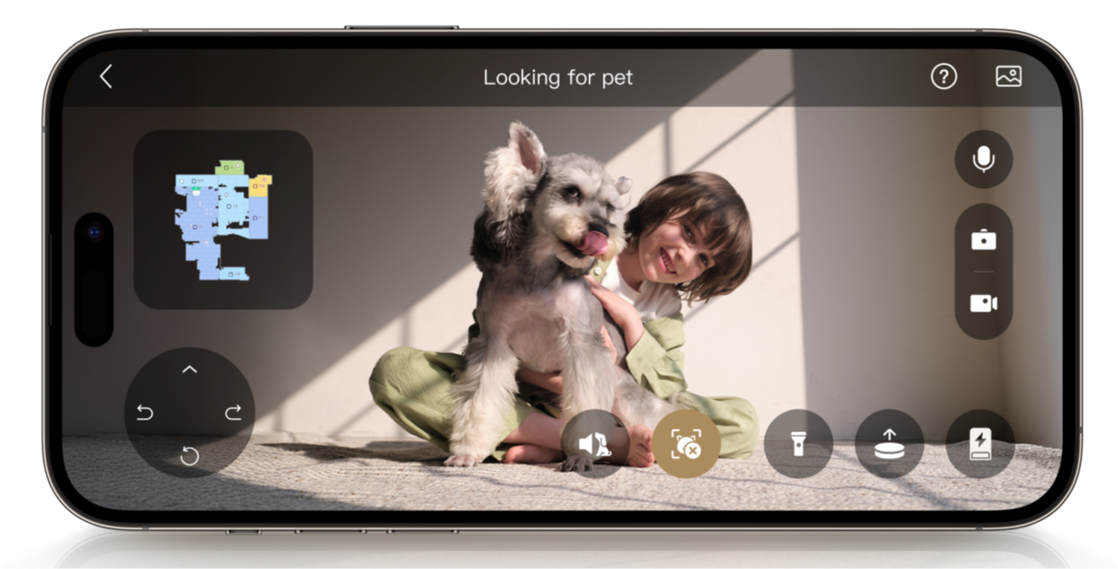 Dreame Aqua10 Ultra Roller Complete Haustierfreundliche Pflege App zeigt Live Haustierüberwachung und Interaktion