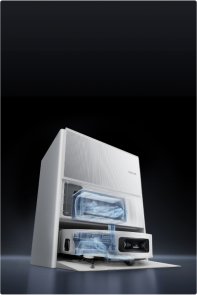 Dreame Aqua10 Ultra Roller Complete Dock speichert Staub bis zu 100 Tage für komfortable freihändige Reinigung