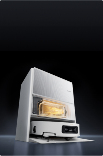 Dreame Aqua10 Ultra Roller Complete Dock trocknet den Staubbeutel mit 50C Heißluft und verhindert Gerüche sowie feuchte Rückstände