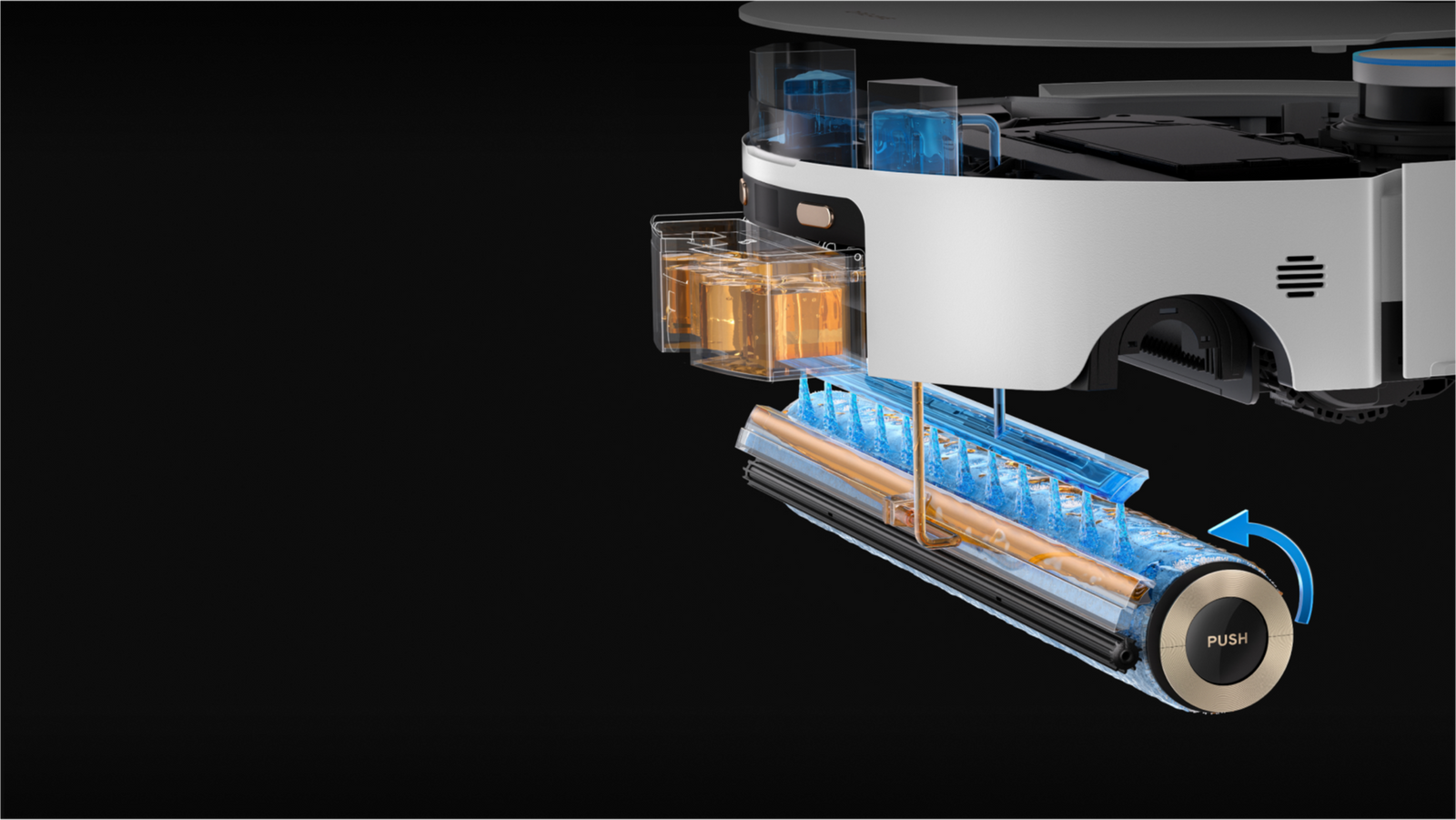 Dreame Aqua10 Ultra Roller Complete Saug Wischroboter sprüht in Echtzeit Frischwasser für sauberes Wischen