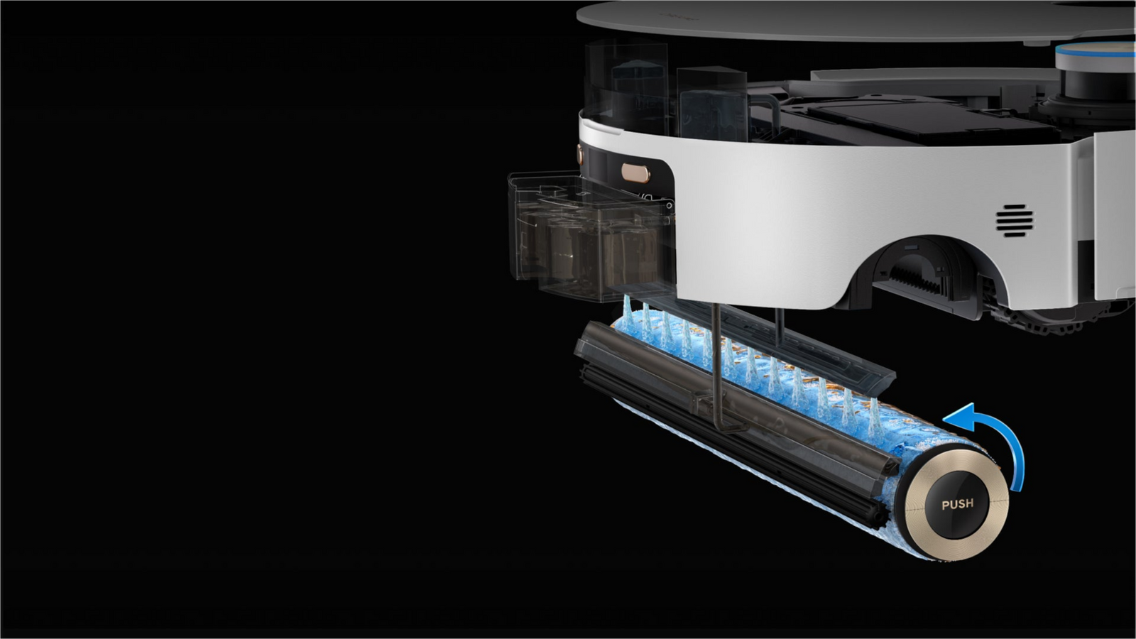 Dreame Aqua10 Ultra Roller Complete entfernt Schmutzwasser mit verstärktem Abstreifsystem