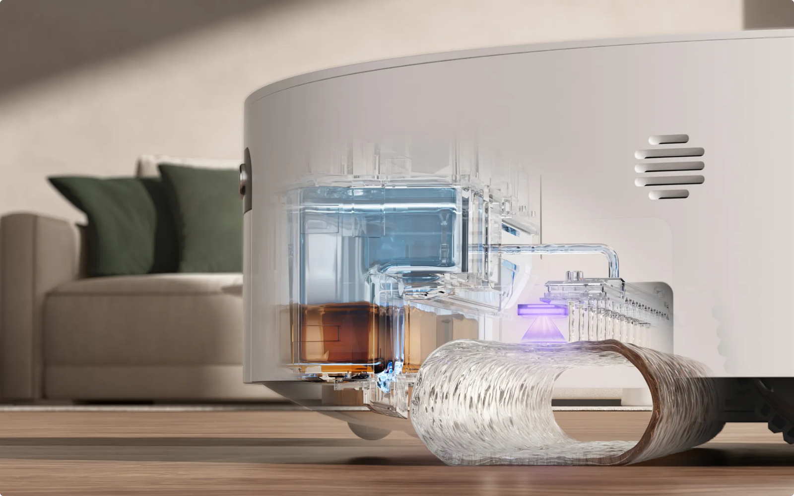 Dreame Aqua10 Ultra Track Complete reinigt mit Frischwasserzyklus, konstanter Temperatur und hohem Bodendruck