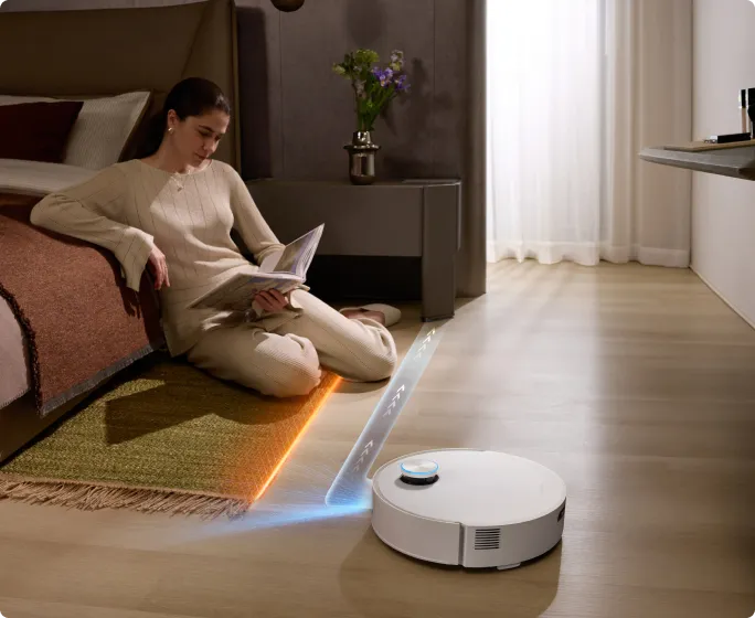 Dreame Aqua10 Ultra Track Complete meidet Fransen und Yogamatten um Übernässung und Festfahren zu vermeiden