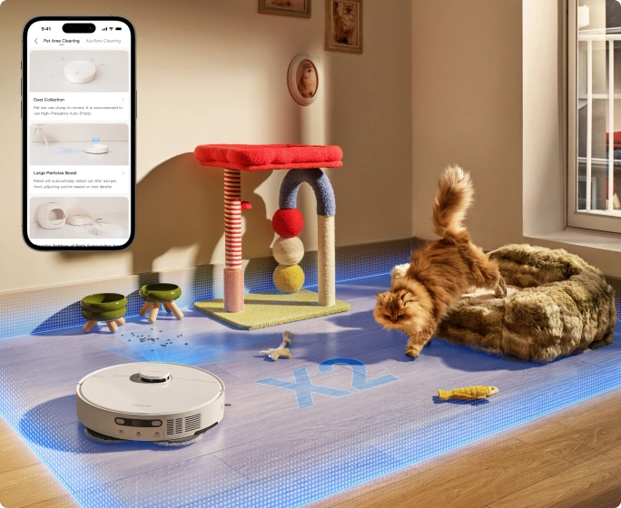 Reinigungsanpassung <br>für Haustierbereiche