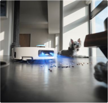 Dreame Aqua10 Ultra Roller Complete AstroVision KI weicht Haustieren aus und reinigt sicher um Näpfe und Spielzeug