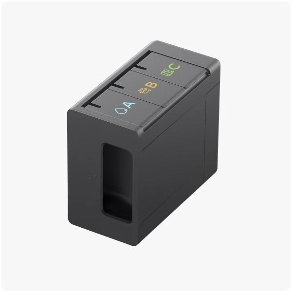 1 ×
automatisches Reinigungsmittel-Abgabemodul mit drei Fächern (vormontiert)