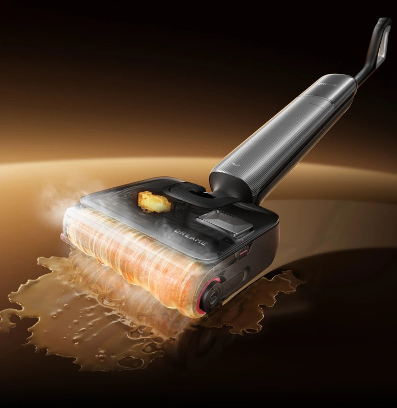ThermoRinse hot water cleaning grease from the floor